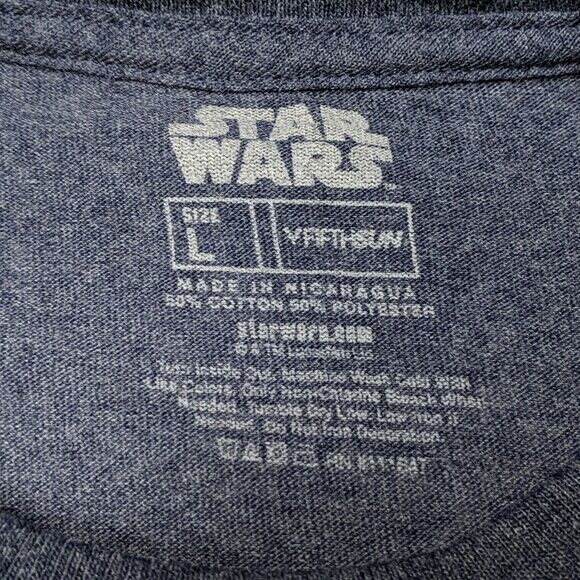 Star Wars Yoda T-shirt Unisex Large Words of Wisdom Tee Navy Size L Top - Picture 3 of 5
